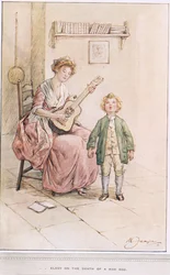 Elegia po śmierci wściekłego psa, ilustracja z „Wikariusza Wakefielda” Olivera Goldsmitha, ok. 1910